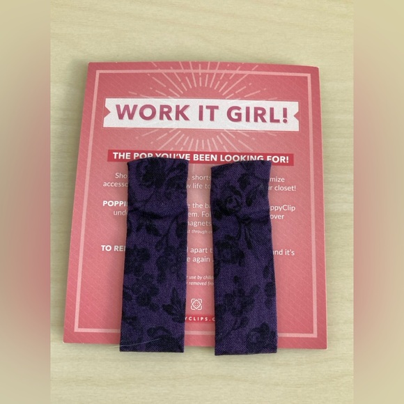 Purple and Black Floral Poppy Clips - Picture 2 of 3